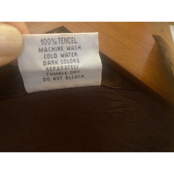 Click Top 100% Tencel Brown Button Shirt Women’s Medium - Picture 4 of 8